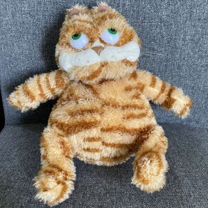 Fei Mao Orange Tabby Kitty Cat Plush Striped Whiskers Green Eyes 10"‎ Stuffed